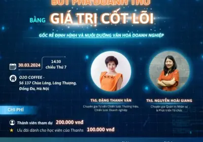 BỨT PHÁ DOANH THU BẰNG GIÁ TRỊ CỐT LÕI - GỐC RỄ ĐỊNH HÌNH VĂN HOÁ DOANH NGHIỆP